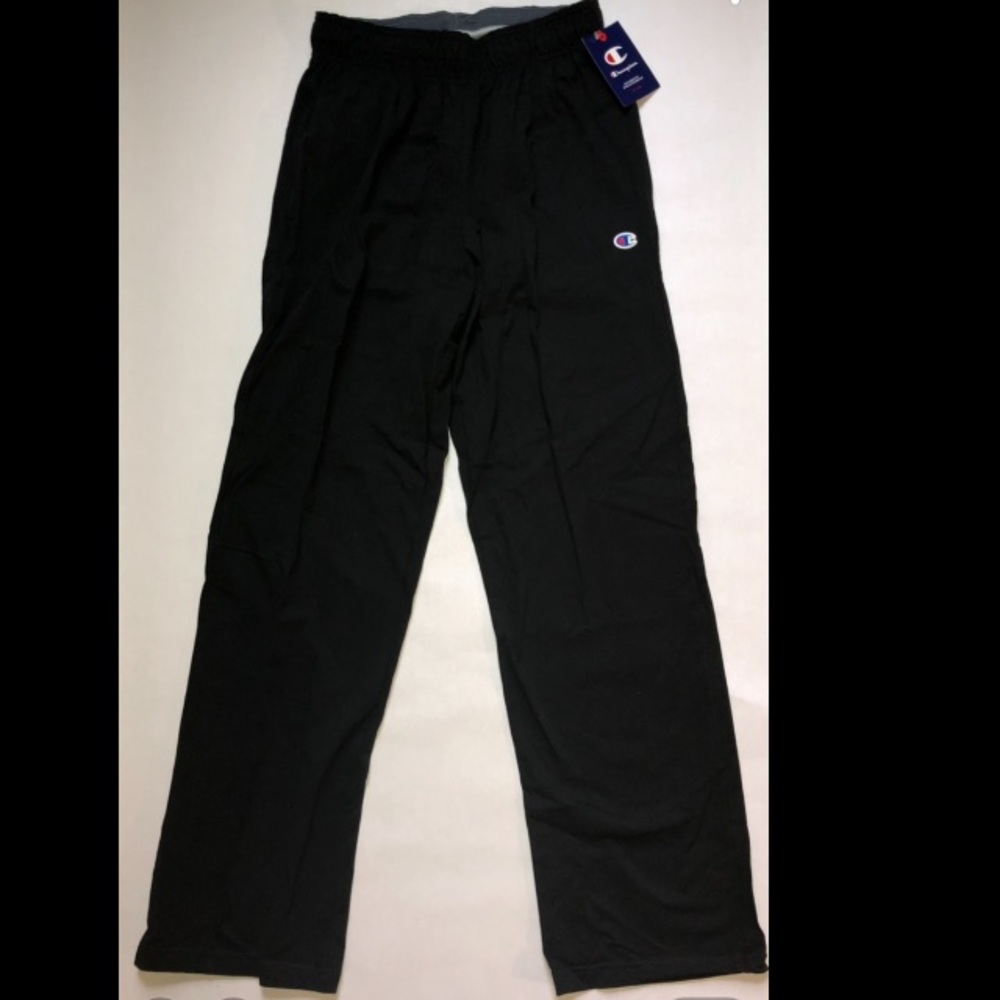 Champion Men’s Lightweight Open Bottom Jersey Pants Black Small